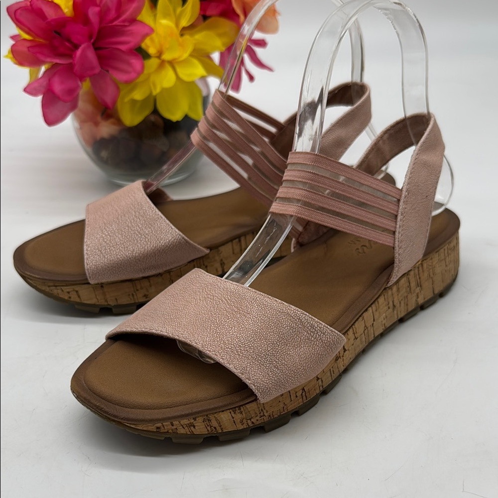 Skechers Pink Sandals with Cork Wedge Size 8 SKT8343C